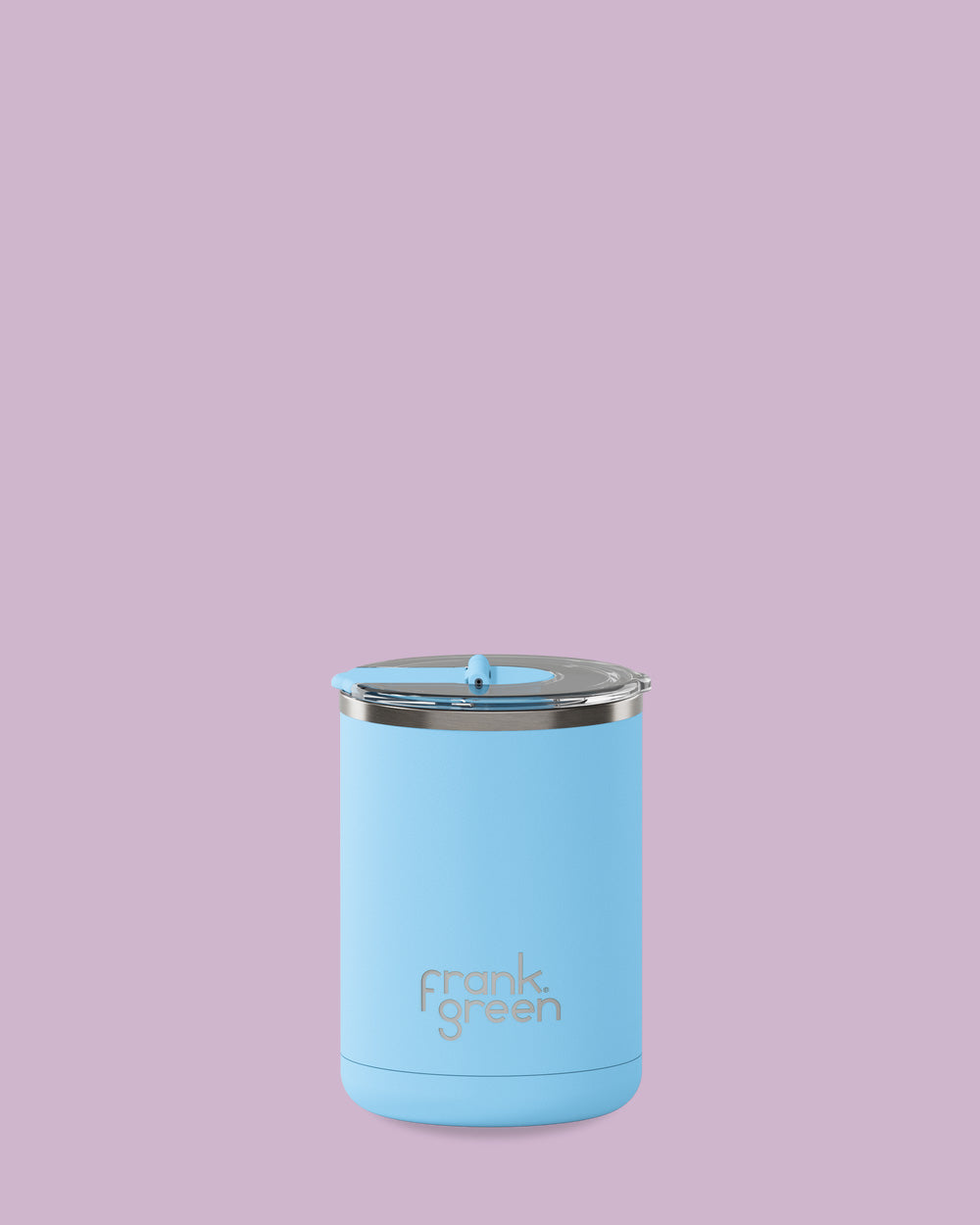 Ceramic Coffee Cup with Hinged Lid Sky Blue