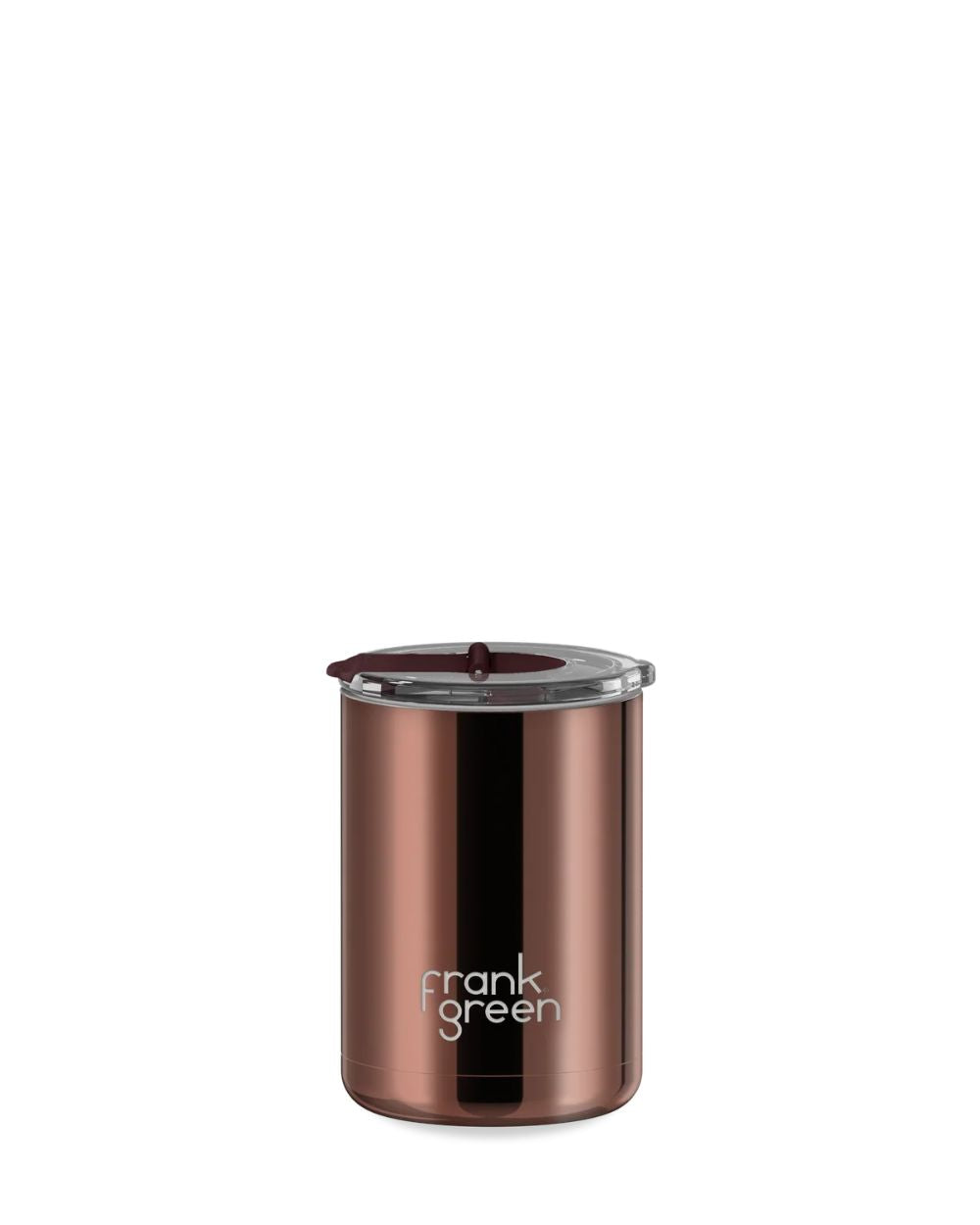 Chrome Ceramic Reusable Cup with Hinged Lid - Chocolate