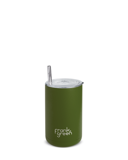 Iced Coffee Cup with Straw Khaki