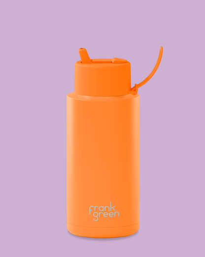 Ceramic Reusable Bottle Neon Orange