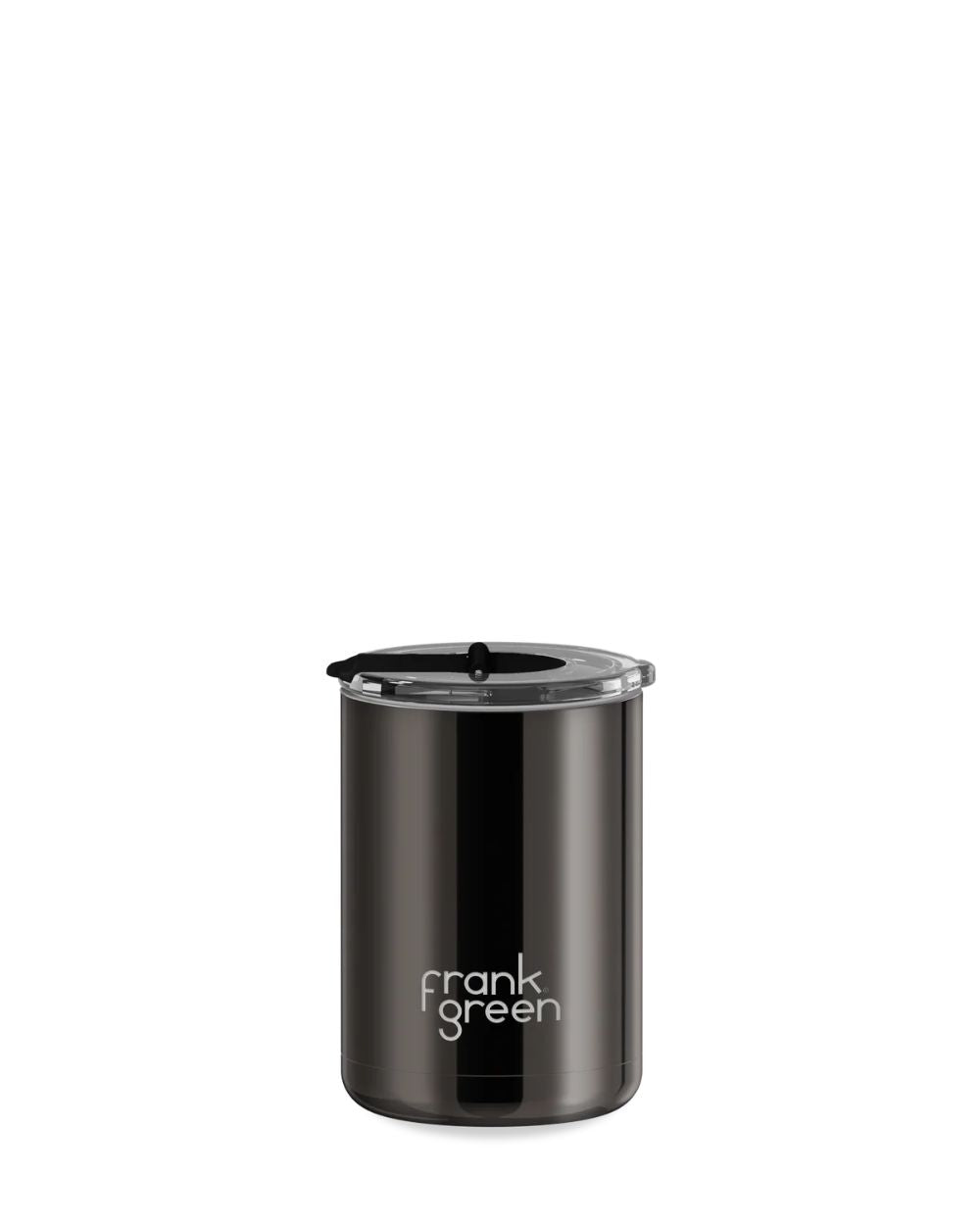 Chrome Ceramic Reusable Cup with Hinged Lid - Shadow