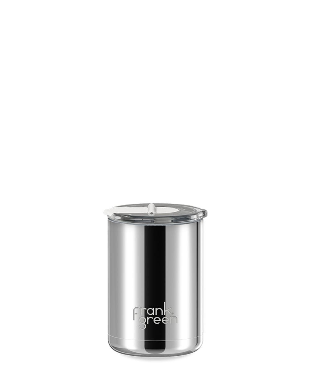 Chrome Ceramic Reusable Cup with Hinged Lid - Silver
