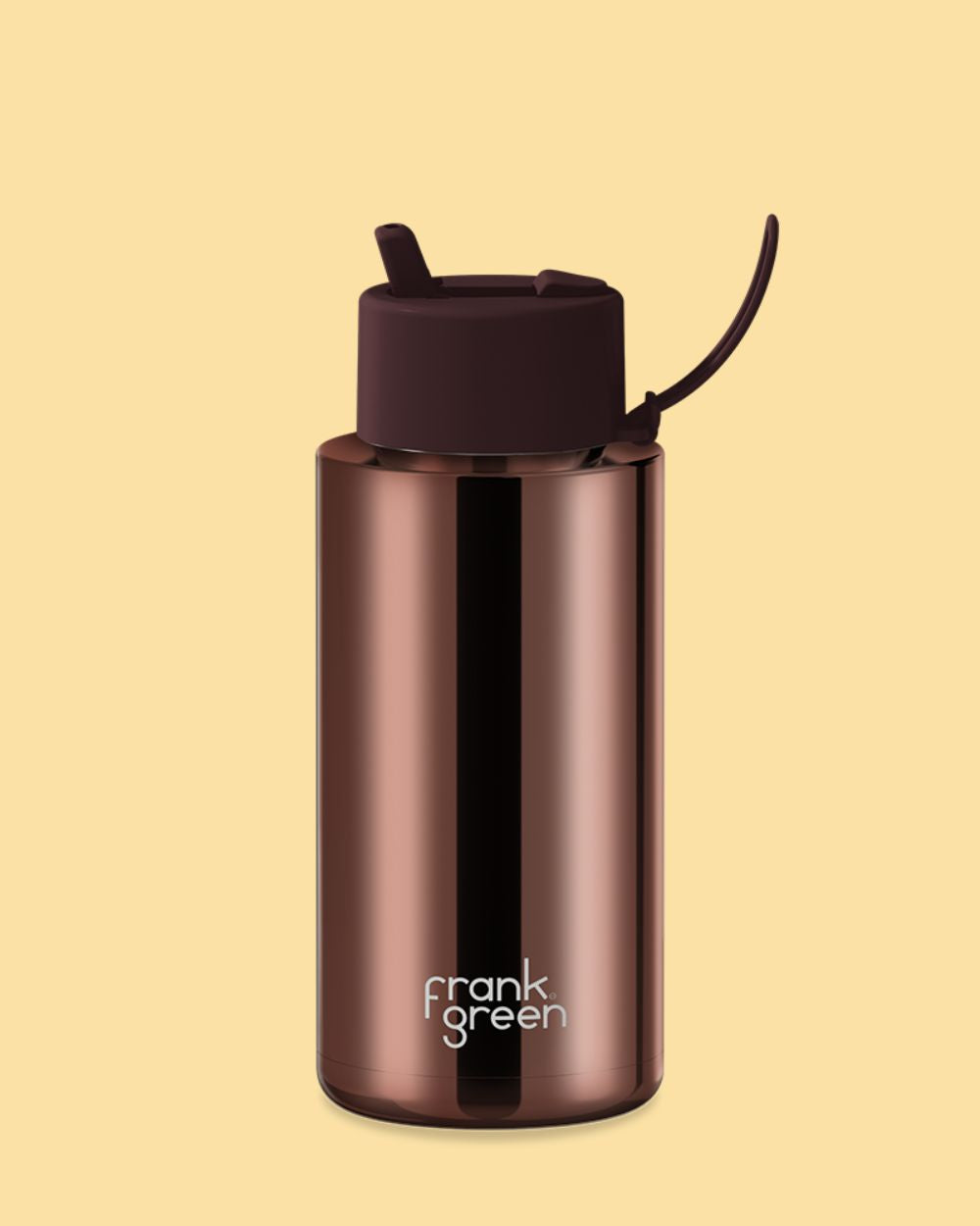 Chrome Ceramic Reusable Bottle 34oz - Chocolate