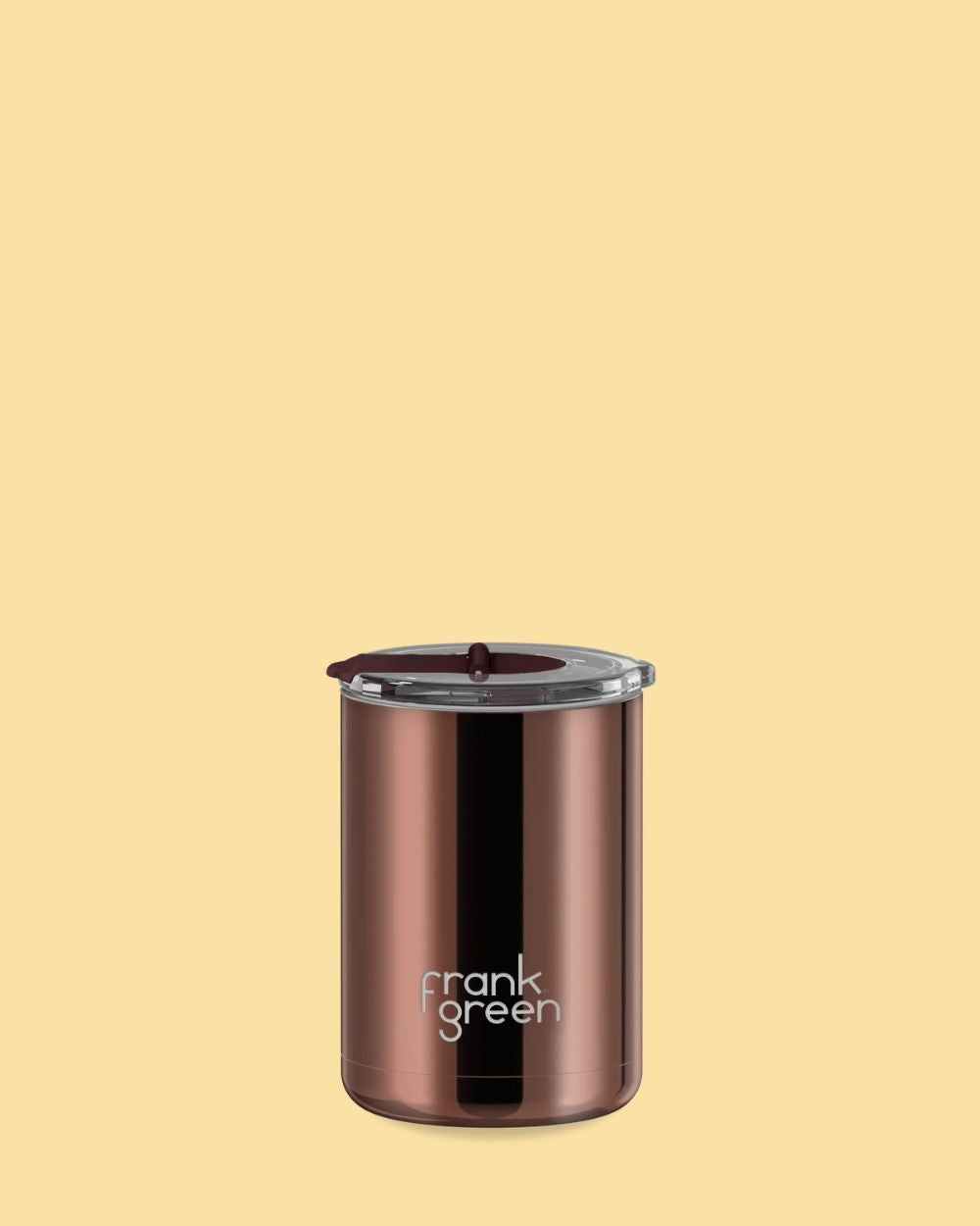 Chrome Ceramic Reusable Cup with Hinged Lid - Chocolate
