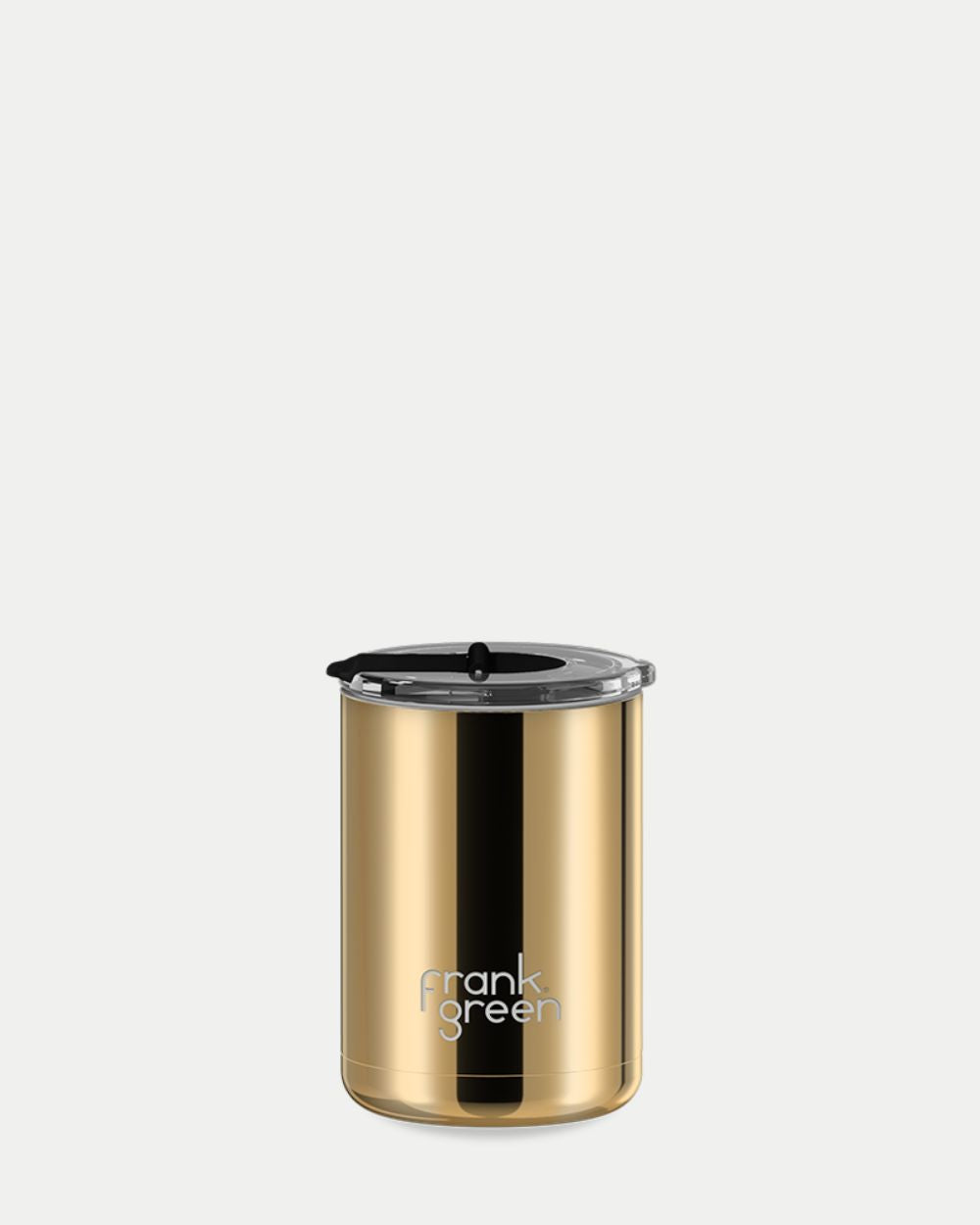 Chrome Ceramic Reusable Cup with Hinged Lid - Gold