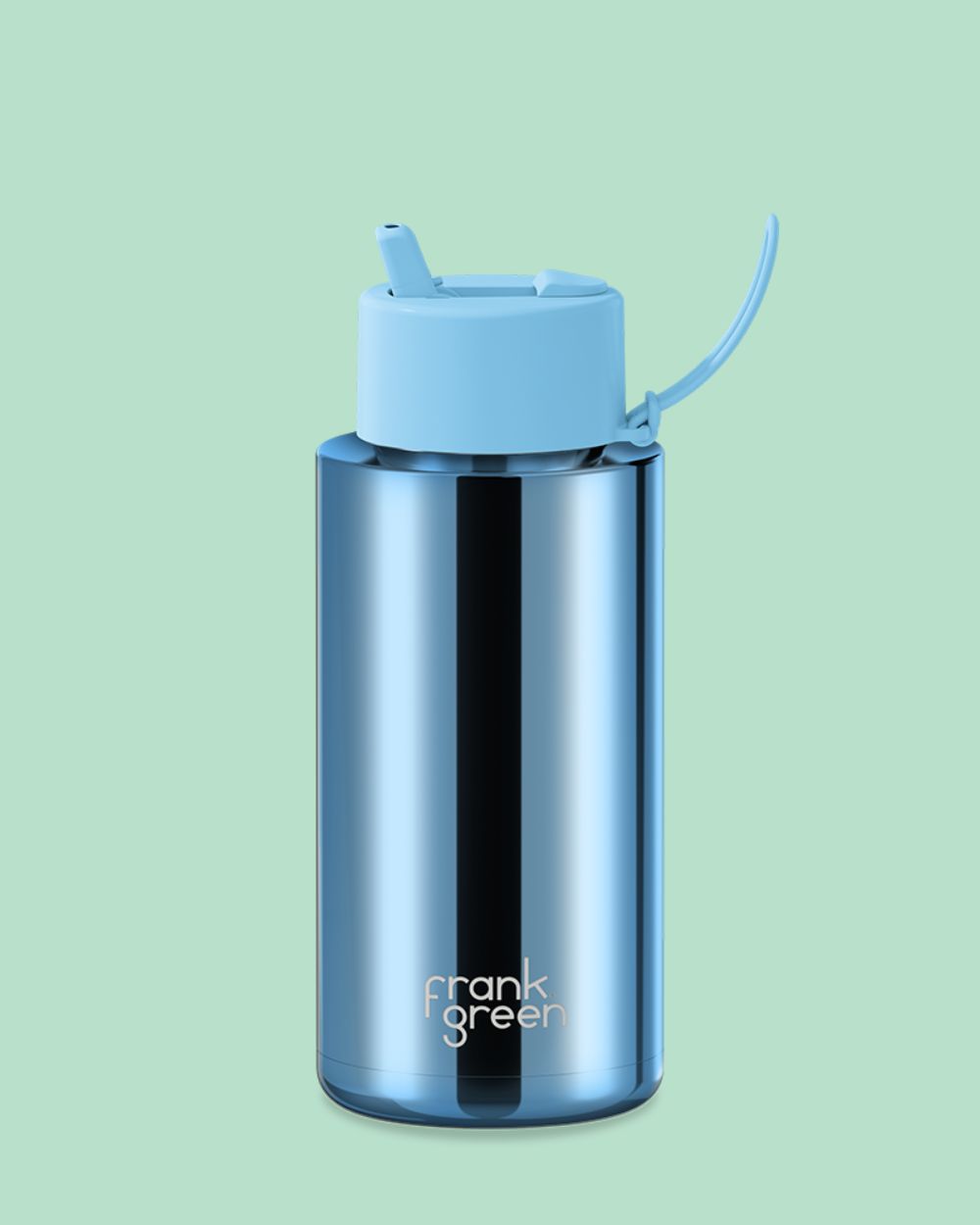 Chrome Ceramic Reusable Bottle 34oz - Lightblue