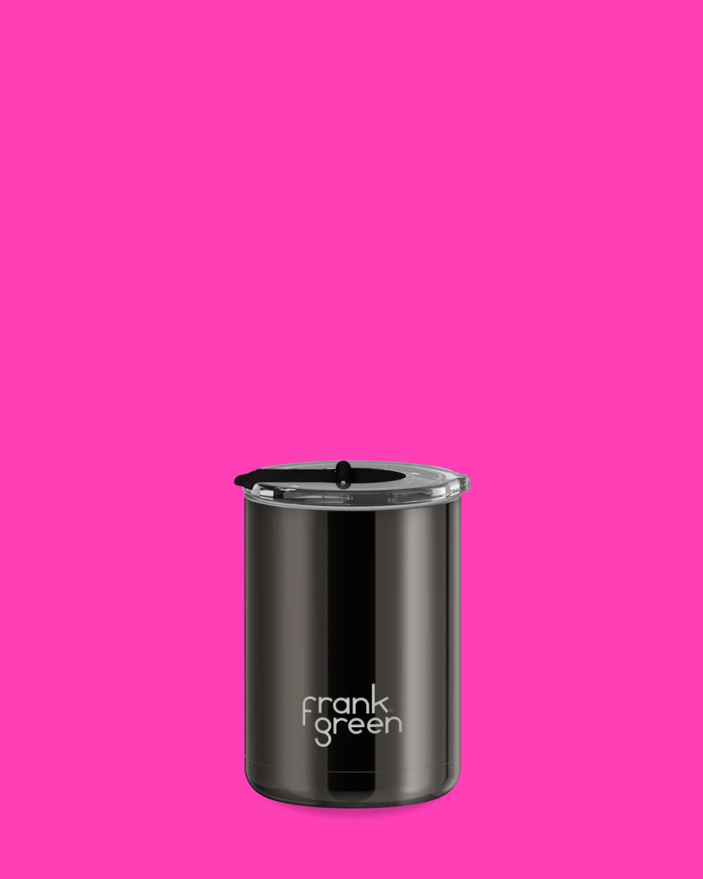 Chrome Ceramic Reusable Cup with Hinged Lid - Shadow