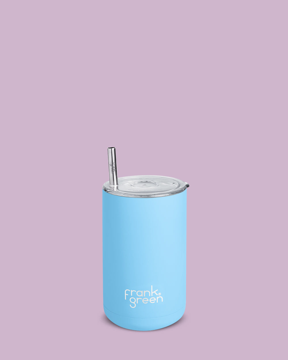 Iced Coffee Cup with Straw Sky Blue