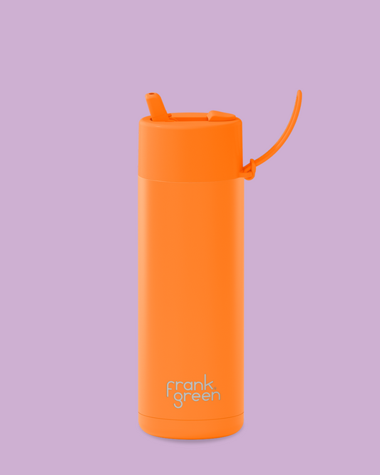 Ceramic Reusable Bottle Neon Orange