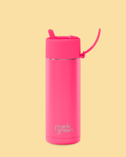 Ceramic Reusable Bottle Neon Pink